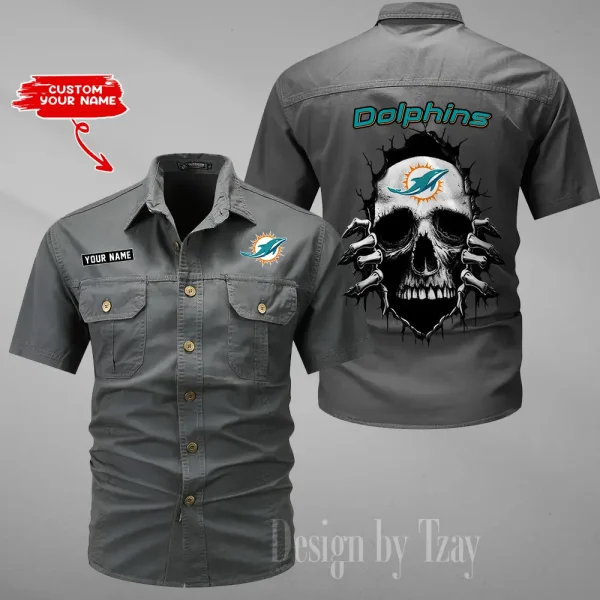 Miami Dolphins Military Cargo Cotton Shirts New 2025 SPTMSSWS180