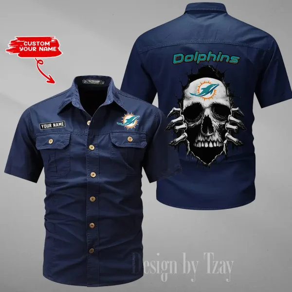 Miami Dolphins Military Cargo Cotton Shirts New 2025 SPTMSSWS180 - Image 3