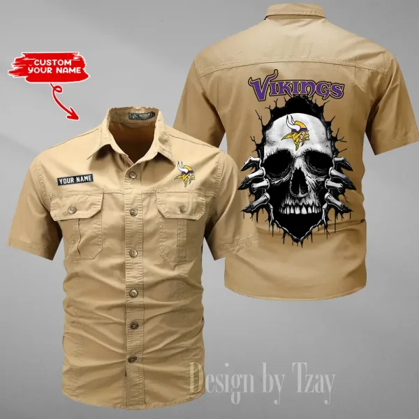 Minnesota Vikings Military Cargo Cotton Shirts New 2025 SPTMSSWS181 - Image 2