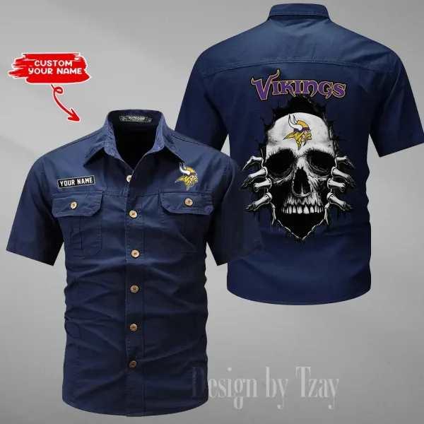 Minnesota Vikings Military Cargo Cotton Shirts New 2025 SPTMSSWS181 - Image 3