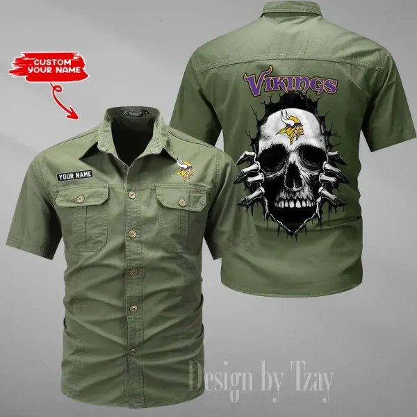 Minnesota Vikings Military Cargo Cotton Shirts New 2025 SPTMSSWS181 - Image 4