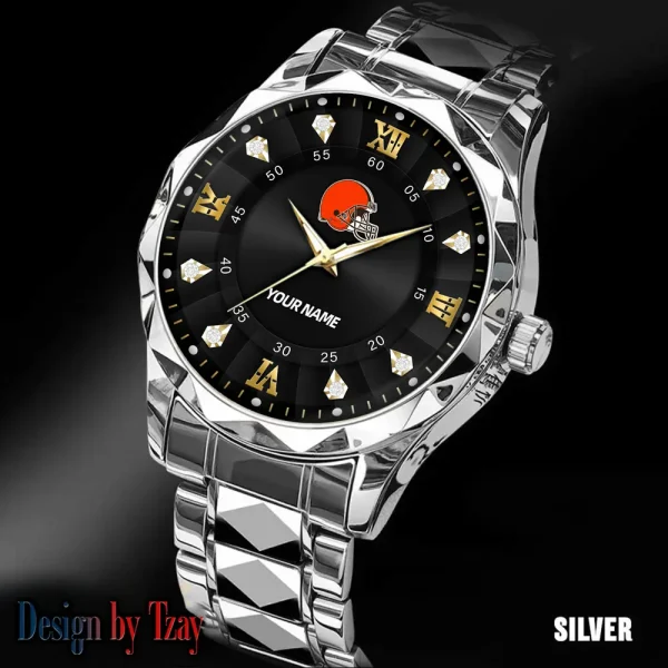 Cleveland Browns Business Watch For Men Automatic Mechanical Stainless Steel Band 2025 SPTDMW810