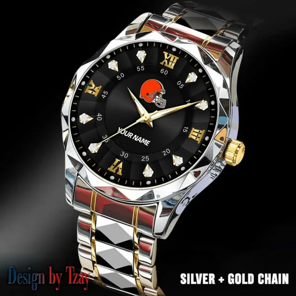 Cleveland Browns Business Watch For Men Automatic Mechanical Stainless Steel Band 2025 SPTDMW810 - Image 5