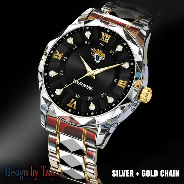 Jacksonville Jaguars Business Watch For Men Automatic Mechanical Stainless Steel Band 2025 SPTDMW817 - Image 3