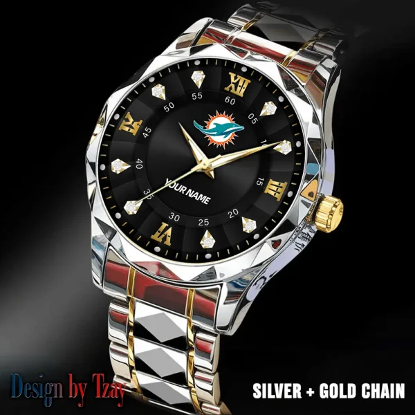 Miami Dolphins Business Watch For Men Automatic Mechanical Stainless Steel Band 2025 SPTDMW822 - Image 2