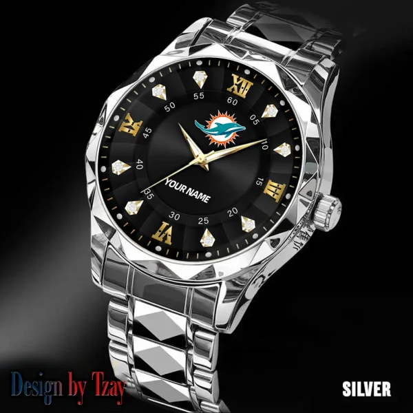 Miami Dolphins Business Watch For Men Automatic Mechanical Stainless Steel Band 2025 SPTDMW822 - Image 3