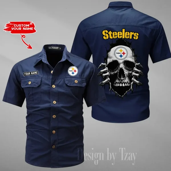 Pittsburgh Steelers Military Cargo Cotton Shirts New 2025 SPTMSSWS187 - Image 3