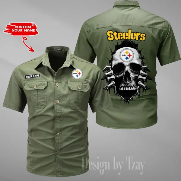 Pittsburgh Steelers Military Cargo Cotton Shirts New 2025 SPTMSSWS187 - Image 4