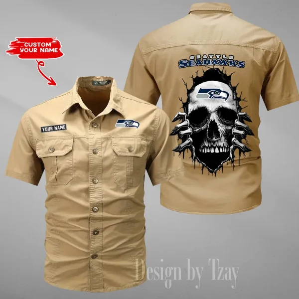 Seattle Seahawks Military Cargo Cotton Shirts New 2025 SPTMSSWS189 - Image 3