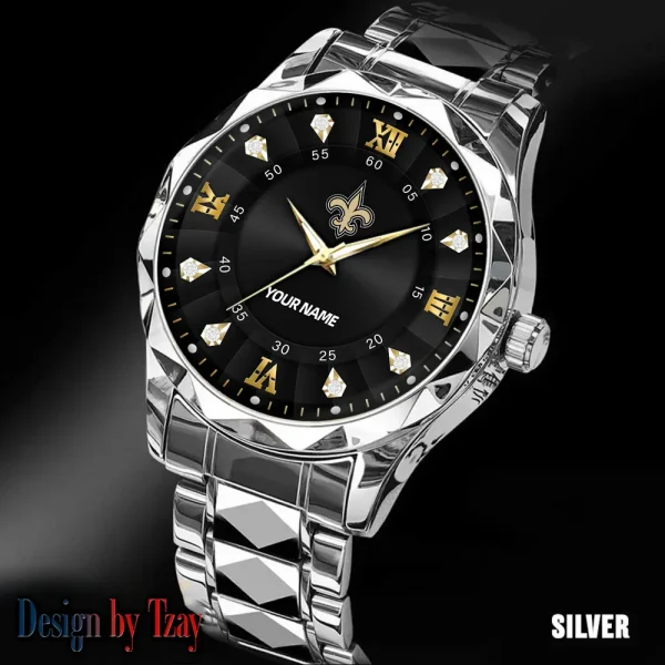 New Orleans Saints Business Watch For Men Automatic Mechanical Stainless Steel Band 2025 SPTDMW826 - Image 2