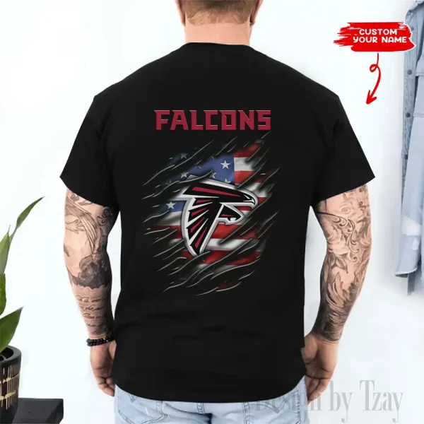 Atlanta Falcons Men's 2D Printed T-shirt Fashion O-neck 2025 AZTS1441 - Image 2