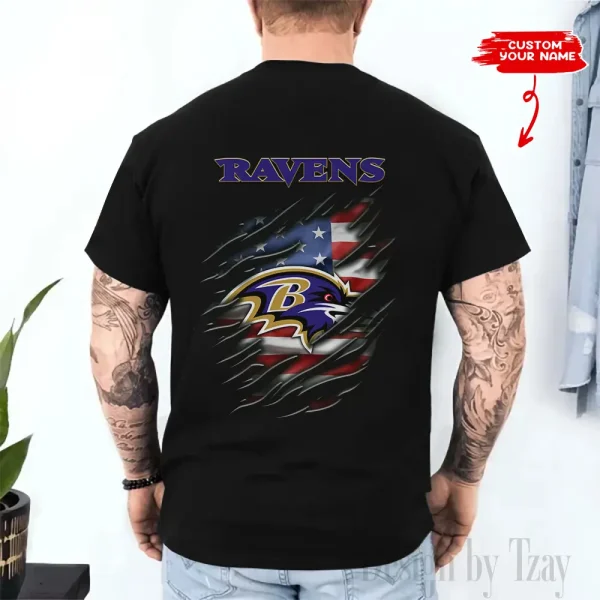 Baltimore Ravens Men's 2D Printed T-shirt Fashion O-neck 2025 AZTS1442 - Image 2