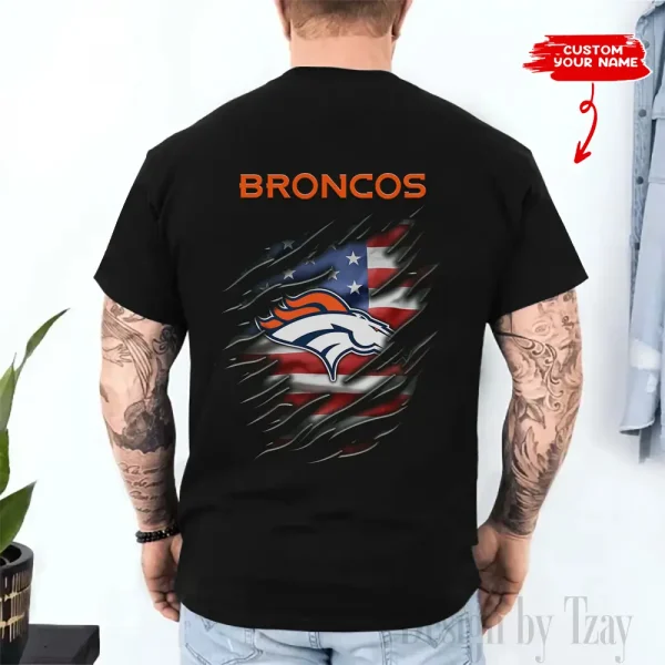 Denver Broncos Men's 2D Printed T-shirt Fashion O-neck 2025 AZTS1449 - Image 2