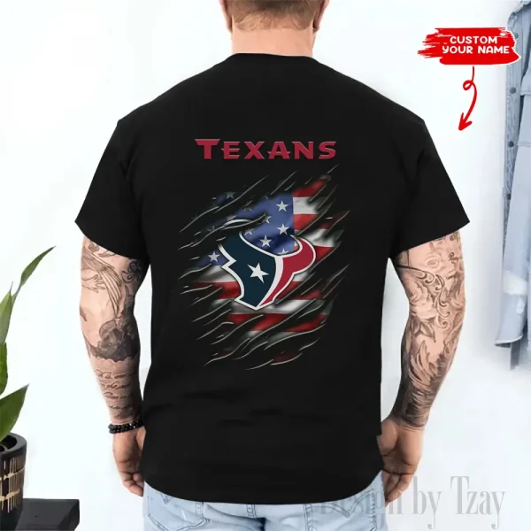 Houston Texans Men's 2D Printed T-shirt Fashion O-neck 2025 AZTS1452 - Image 2
