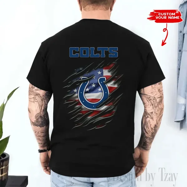 Indianapolis Colts Men's 2D Printed T-shirt Fashion O-neck 2025 AZTS1453 - Image 2