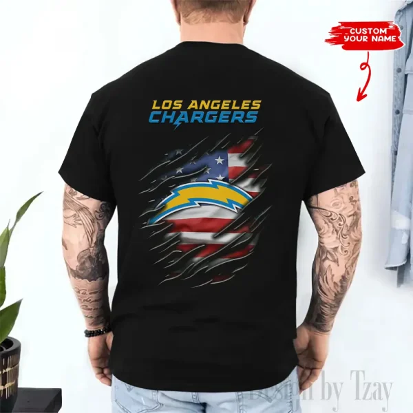 Los Angeles Chargers Men's 2D Printed T-shirt Fashion O-neck 2025 AZTS1457 - Image 2