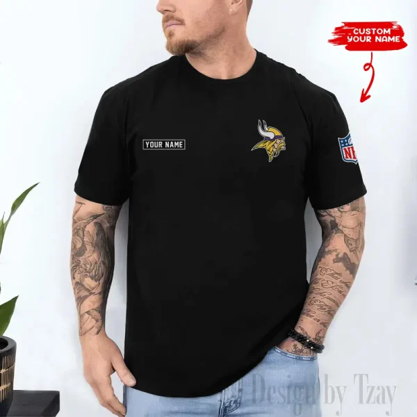 Minnesota Vikings Men's 2D Printed T-shirt Fashion O-neck 2025 AZTS1460