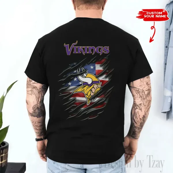 Minnesota Vikings Men's 2D Printed T-shirt Fashion O-neck 2025 AZTS1460 - Image 2