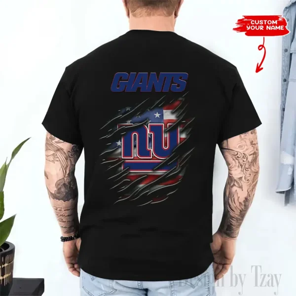 New York Giants Men's 2D Printed T-shirt Fashion O-neck 2025 AZTS1463 - Image 2