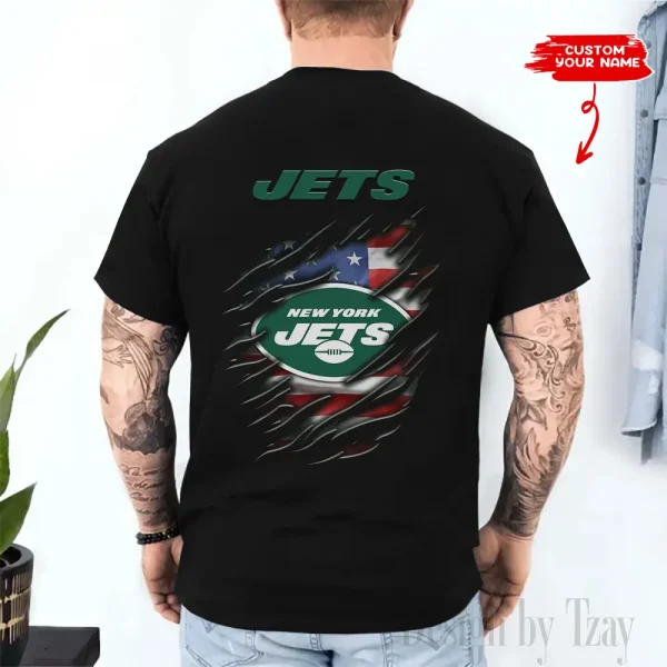 New York Jets Men's 2D Printed T-shirt Fashion O-neck 2025 AZTS1464 - Image 2