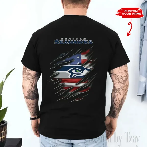 Seattle Seahawks Men's 2D Printed T-shirt Fashion O-neck 2025 AZTS1468 - Image 2