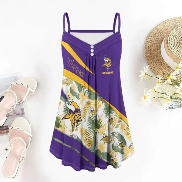 Minnesota Vikings Summer Sleeveless Cami Dress Trending 2025 SPTSSCDT087 - Image 3