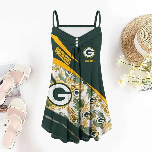 Green Bay Packers Summer Sleeveless Cami Dress Trending 2025 SPTSSCDT093 - Image 3