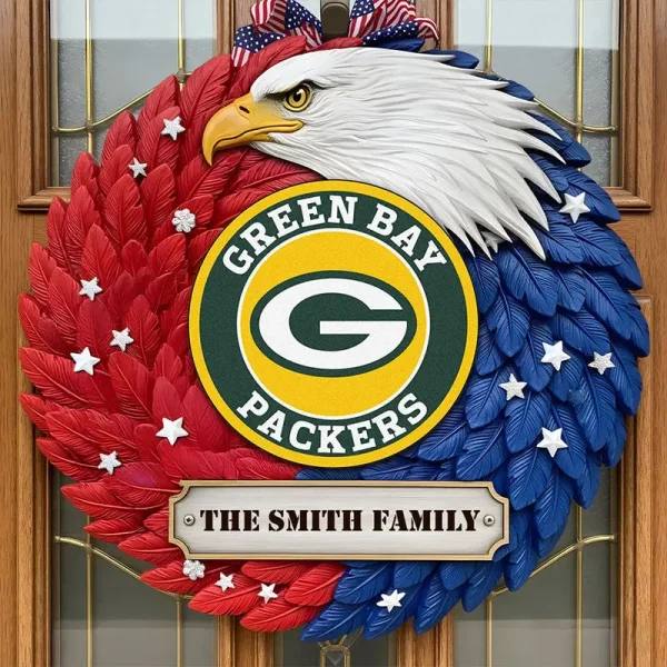 Green Bay Packers Wood Sign For Home Custom Name Gift For Fan SPTWOODSIGN001