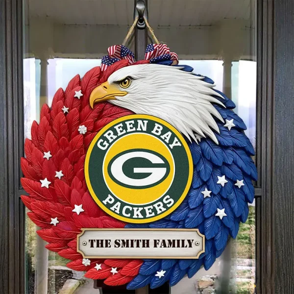 Green Bay Packers Wood Sign For Home Custom Name Gift For Fan SPTWOODSIGN001 - Image 4