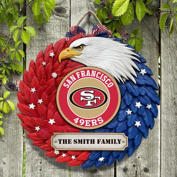 San Francisco 49ers Wood Sign For Home Custom Name Gift For Fan SPTWOODSIGN002 - Image 3
