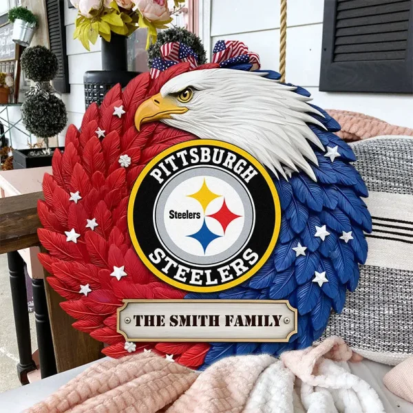 Pittsburgh Steelers Wood Sign For Home Custom Name Gift For Fan SPTWOODSIGN003 - Image 3