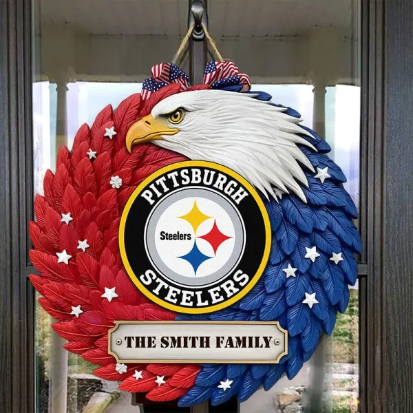 Pittsburgh Steelers Wood Sign For Home Custom Name Gift For Fan SPTWOODSIGN003 - Image 4