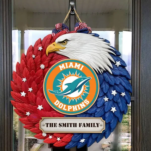 Miami Dolphins Wood Sign For Home Custom Name Gift For Fan SPTWOODSIGN004 - Image 4