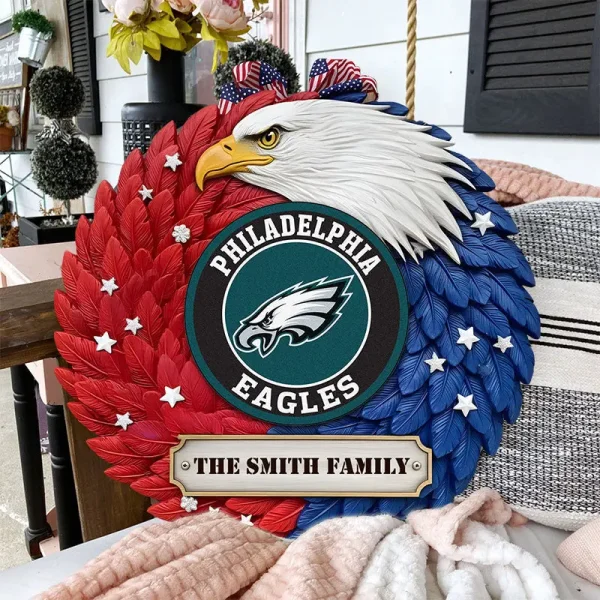Philadelphia Eagles Wood Sign For Home Custom Name Gift For Fan SPTWOODSIGN005 - Image 2