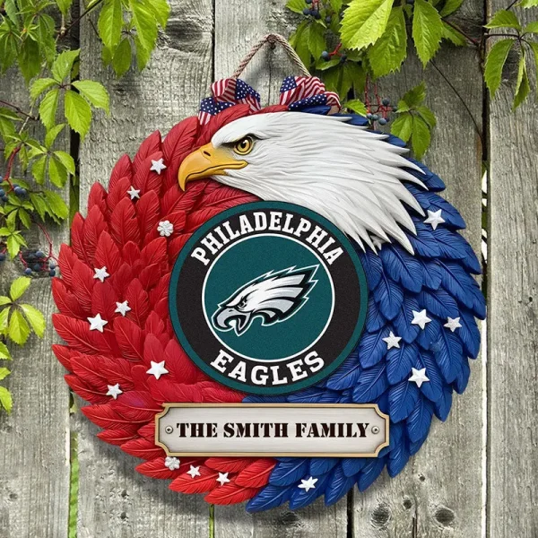 Philadelphia Eagles Wood Sign For Home Custom Name Gift For Fan SPTWOODSIGN005 - Image 3