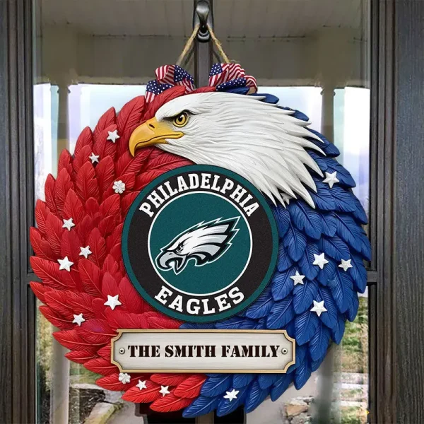 Philadelphia Eagles Wood Sign For Home Custom Name Gift For Fan SPTWOODSIGN005 - Image 4