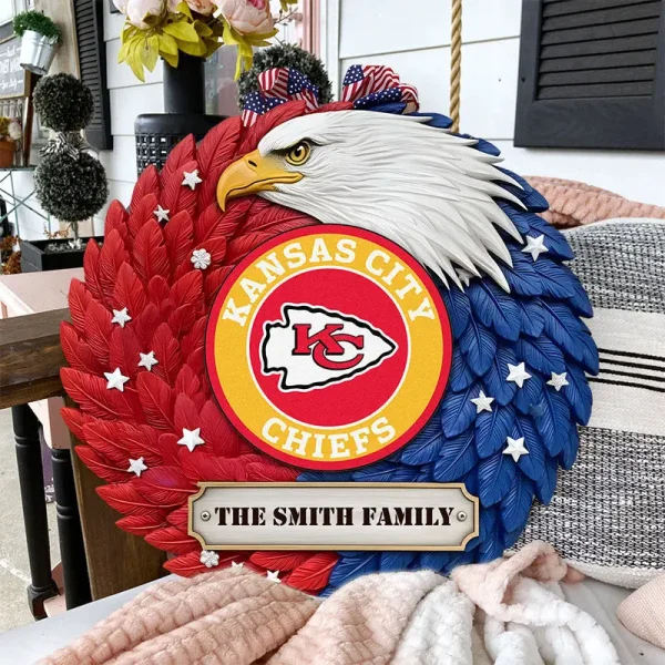 Kansas City Chiefs Wood Sign For Home Custom Name Gift For Fan SPTWOODSIGN006 - Image 2