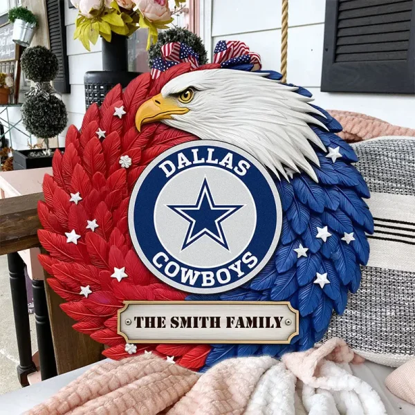 Dallas Cowboys Wood Sign For Home Custom Name Gift For Fan SPTWOODSIGN007 - Image 2