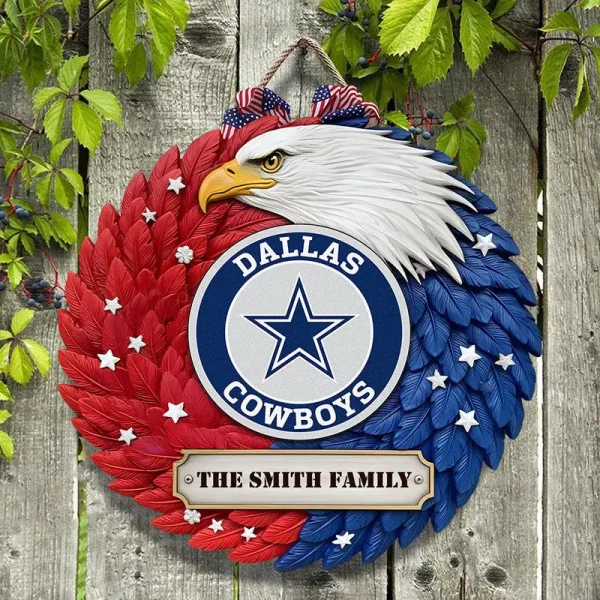 Dallas Cowboys Wood Sign For Home Custom Name Gift For Fan SPTWOODSIGN007 - Image 3