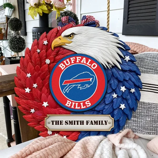 Buffalo Bills Wood Sign For Home Custom Name Gift For Fan SPTWOODSIGN008 - Image 2