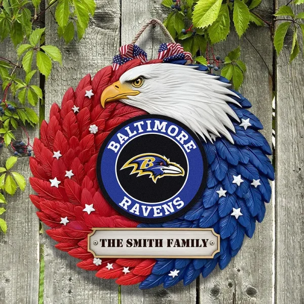 Baltimore Ravens Wood Sign For Home Custom Name Gift For Fan SPTWOODSIGN011 - Image 2