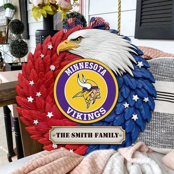 Minnesota Vikings Wood Sign For Home Custom Name Gift For Fan SPTWOODSIGN012 - Image 2