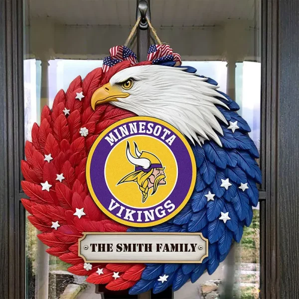Minnesota Vikings Wood Sign For Home Custom Name Gift For Fan SPTWOODSIGN012 - Image 3