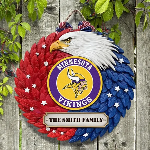 Minnesota Vikings Wood Sign For Home Custom Name Gift For Fan SPTWOODSIGN012 - Image 4