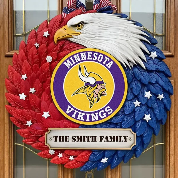 Minnesota Vikings Wood Sign For Home Custom Name Gift For Fan SPTWOODSIGN012