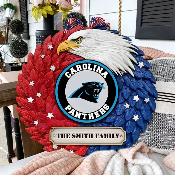 Carolina Panthers Wood Sign For Home Custom Name Gift For Fan SPTWOODSIGN013 - Image 2