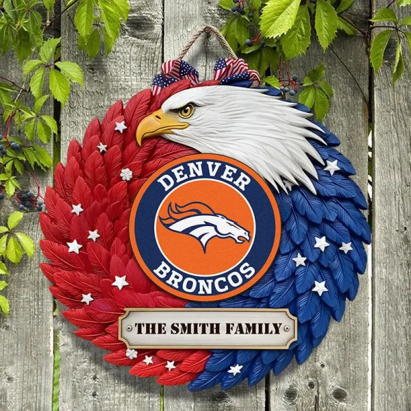 Denver Broncos Wood Sign For Home Custom Name Gift For Fan SPTWOODSIGN015 - Image 2