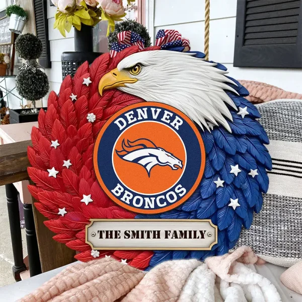 Denver Broncos Wood Sign For Home Custom Name Gift For Fan SPTWOODSIGN015 - Image 3