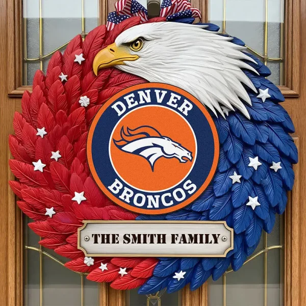 Denver Broncos Wood Sign For Home Custom Name Gift For Fan SPTWOODSIGN015