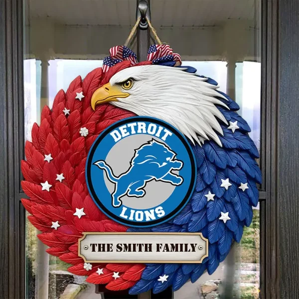 Detroit Lions Wood Sign For Home Custom Name Gift For Fan SPTWOODSIGN016 - Image 3